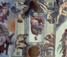 Sistine Chapel Ceiling 1508 12 The Separation of The Waters From The Earth 1511 12 by Michelangelo Buonarroti