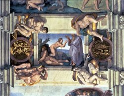 Sistine Chapel Ceiling Creation of Eve with Four Ignudi 1510 by Michelangelo Buonarroti