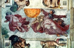 Sistine Chapel Ceiling Creation of The Sun And Moon 1508 12 by Michelangelo Buonarroti