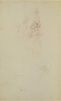 Sketch of a Male Head And Two Legs by Michelangelo Buonarroti