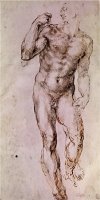 Sketch of David with His Sling 1503 4 by Michelangelo Buonarroti