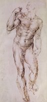 Sketch Of David With His Sling by Michelangelo Buonarroti