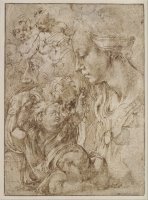 Studies for a Holy Family by Michelangelo Buonarroti