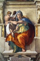 The Sistine Chapel Ceiling Frescos After Restoration The Delphic Sibyl by Michelangelo Buonarroti