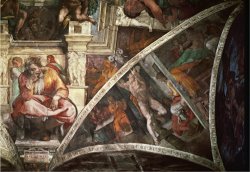 The Sistine Chapel The Prophet Jeremiah The Punishment of Aman Book Esther by Michelangelo Buonarroti