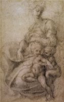 The Virgin And Child with The Infant Baptist C 1530 by Michelangelo Buonarroti