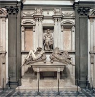 Tomb of Giuliano De Medici Duke of Nemours with The Figures of Day And Night 1533 by Michelangelo Buonarroti