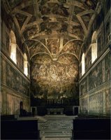 View of The Sistine Chapel Showing The Last Judgement And Part of The Ceiling Before Restoration by Michelangelo Buonarroti