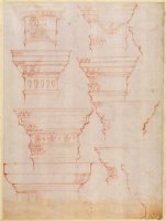 W 18v Study of Column Capitals by Michelangelo Buonarroti