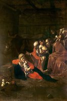 Adoration of The Shepherds (oil on Canvas) by Michelangelo Merisi da Caravaggio