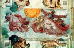 Sistine Chapel Ceiling Creation of the Sun and Moon by Michelangelo