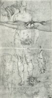 Various Studies Including a Tracing From The Other Side of The Sheet by Michelangelo