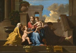 The Holy Family On The Steps by Nicolas Poussin