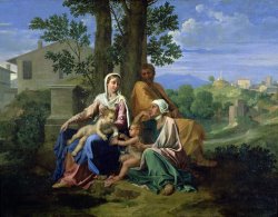 The Holy Family with SS John Elizabeth and the Infant John the Baptist by Nicolas Poussin