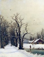 Winter scene by Nils Hans Christiansen