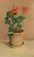 Geraniums In A Pot by Odilon Redon
