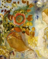 Two Young Girls Among Flowers, 1912 by Odilon Redon