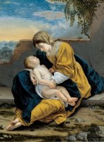 Madonna And Child in a Landscape by Orazio Gentileschi