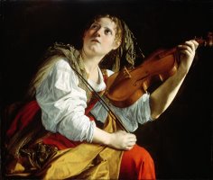 Young Woman with a Violin by Orazio Gentileschi