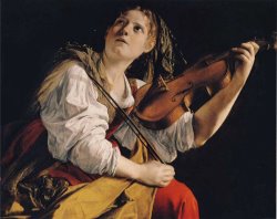 Young Woman Playing a Violin by Orazio Gentleschi
