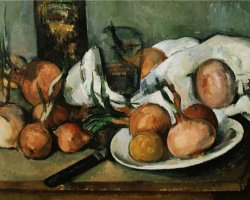 Detail of Still Life with Onions by Paul Cezanne