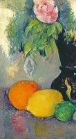 Flowers And Fruits by Paul Cezanne