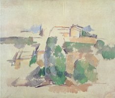 House on a Hill Close to Aix En Provence by Paul Cezanne
