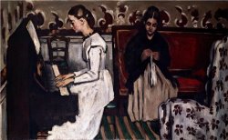 L Ouverture De Tannhaeuser Girl at The Piano Tannhaeuser Ouverture C 1867 68 by Paul Cezanne