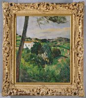 Landscape with Red Roof Or The Pine at The Estaque 1875 76 by Paul Cezanne