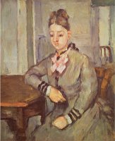 Madame Cezanne Leaning on a Table 1873 77 by Paul Cezanne
