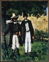 Marion And Valabregue Posing for a Picture 1866 by Paul Cezanne