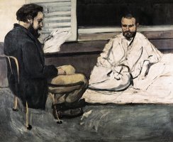 Paul Alexis Reading a Manuscript to Emile Zola by Paul Cezanne