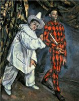 Pierrot And Harlequin Mardi Gras 1888 Oil on Canvas by Paul Cezanne