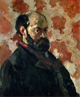 Self Portrait Before a Pink Background Circa 1875 by Paul Cezanne