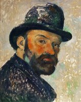 Self Portrait with Bowler Hat Sketch 1885 1886 by Paul Cezanne