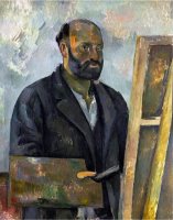 Self Portrait with Palette by Paul Cezanne