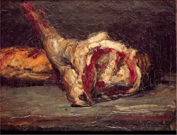 Still Life of a Leg of Mutton And Bread 1865 by Paul Cezanne