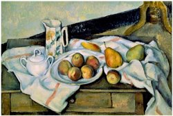 Still Life of Peaches And Pears by Paul Cezanne