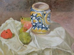Still Life with Italian Earthenware Jar by Paul Cezanne