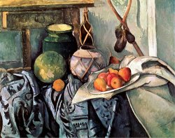 Still Life with Pitcher And Aubergines by Paul Cezanne