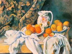 Table Pitcher And Fruit by Paul Cezanne