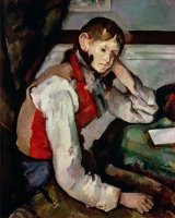 The Boy in The Red Waistcoat 1888 90 Oil on Canvas by Paul Cezanne