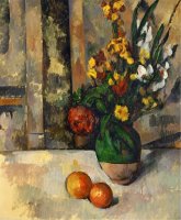 Vase And Apples by Paul Cezanne