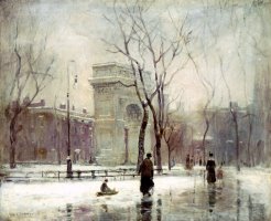 Winter in Washington Square by Paul Cornoyer