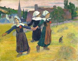 Breton Girls Dancing, Pont Aven by Paul Gauguin
