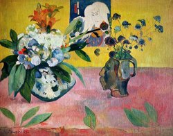 Flowers and a Japanese Print by Paul Gauguin
