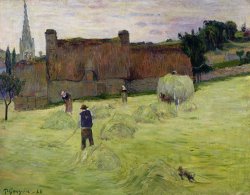 Haymaking in Brittany by Paul Gauguin