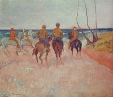 Horseman on the Beach by Paul Gauguin