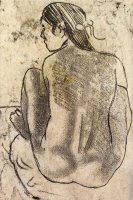 Seated Tahitian Nude From The Back by Paul Gauguin