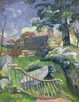 The Wooden Gate Or, The Pig Keeper by Paul Gauguin
